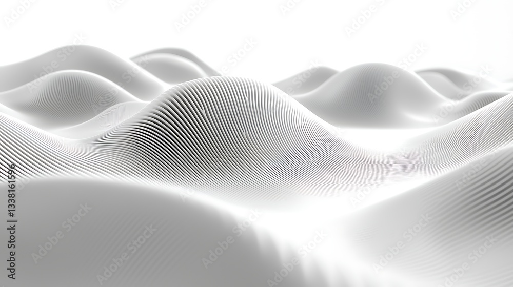 Poster abstract white 3d wavy surface texture background