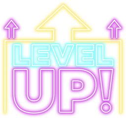 Level Up Neon Sign Icon