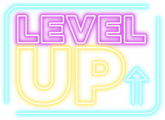 Level Up Neon Sign Icon