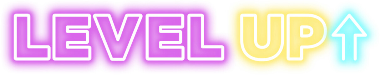 Level Up Neon Sign Icon