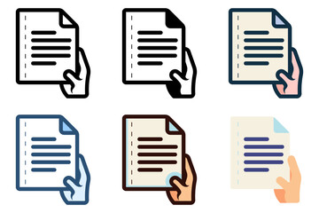 hand holding document icon vector illustration