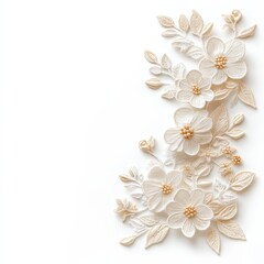 Exquisite Floral Arrangement with Delicate White Blooms and Leaves