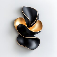 Obraz premium Fluid Metallic Sculpture with Curving Abstract Shapes