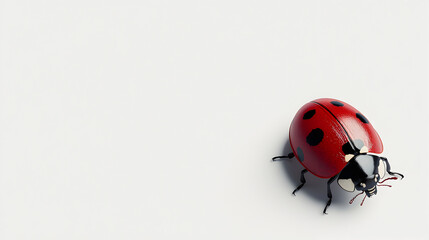 Fototapeta premium Red ladybug isolated on white background nature photography insect close-up