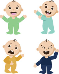 Babies collection in hand drawn style Vector