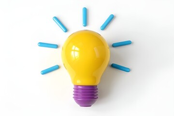 Bright Cartoon Light Bulb Illustration for Creativity and Ideas