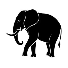 Fototapeta premium Elephant in a walking stance, symbolizing strength and endurance.