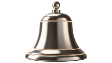 Shiny bell with a smooth surface against a dark background.