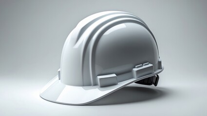 Fototapeta premium A new white safety helmet isolated on a plain background. Clipping path.