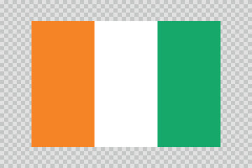 Fototapeta premium Flag of Cote d’Ivoire. National symbol in official colors. Template icon. Abstract vector background.
