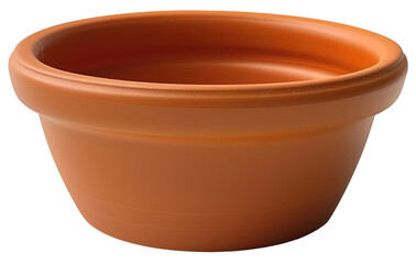 Terracotta flower pot isolated on transparent background.