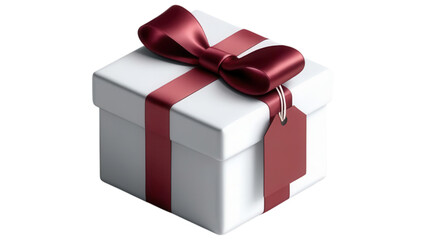 Gift box with a red ribbon on a black background.