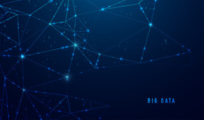 Obraz premium Abstract space polygonal illustration. Big data code representation. Graphic concept for your design.