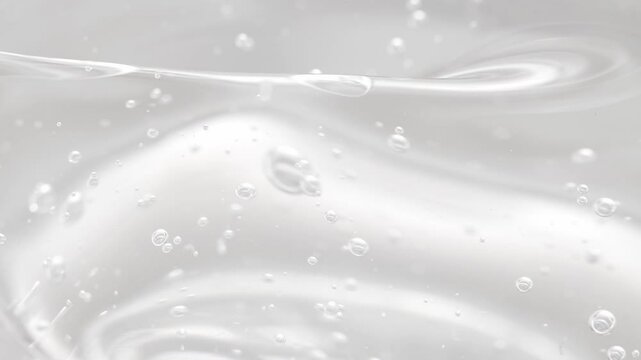 Thick skin serum, aloe vera gel close-up. Texture of cosmetic liquid product.