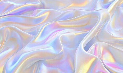 Obraz premium Iridescent holographic draped fabric background for abstract designs