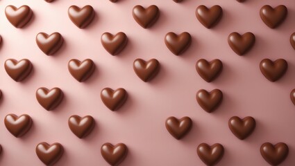 Fototapeta premium Heart hue on pink backdrop.