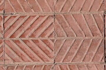 top view of texture of red outdoor tiles