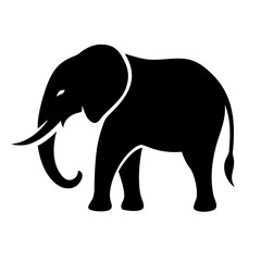 Obraz premium Standing elephant icon in a straightforward, minimalist style.