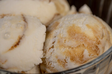 balls of creamy ice cream with the addition of natural maple syrup