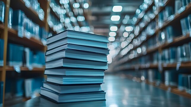 Blurred Bookshelves with Space for Academic Writing and Publishing