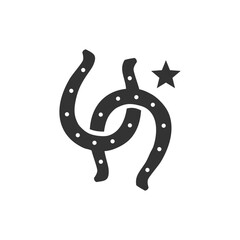 Horseshoe western logo design vector stock template illustration