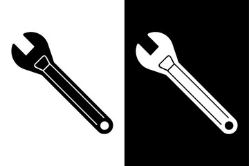 Download Adjustable Wrench Silhouette Crisp Vector Icon.
