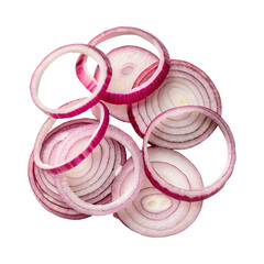 Sliced red onion rings create vibrant and fresh addition to any dish
