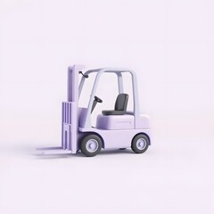 3D Render of cute Lavender Forklift Fun