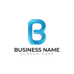 B letter abstract typography creative logo design