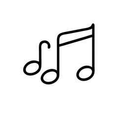 Musical notes icon on transparent background for musical instruments concept
