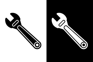 Download Adjustable Wrench Silhouette Crisp Vector Icon.