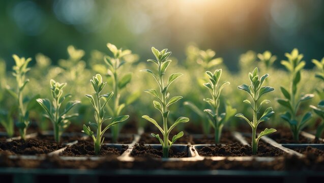 Young Snapdragon flower seedlings in their propagation tray. DIY cut flower garden. Planting seedlings.