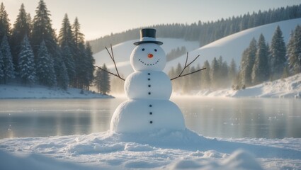 Obraz premium Snowman for the holiday season.