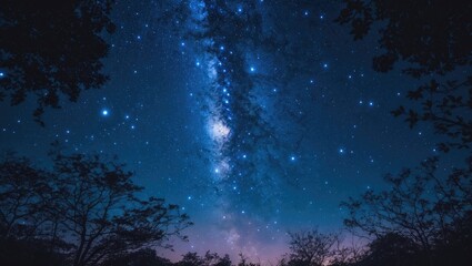 Fototapeta premium Experience the endless beauty of our universe with this high-resolution image of a starry night sky. Perfect for cosmic-themed projects or as an enchanting background.