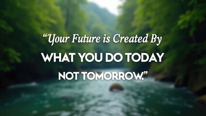 "Your future is shaped by the actions you take today, not tomorrow."