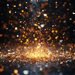 Naklejka premium Golden Confetti Background