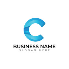 C letter abstract typography creative logo design