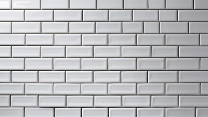 Fototapeta premium Ceramic brick tile wall texture in white color used as a background.