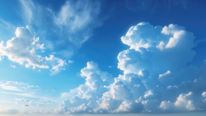Clear Blue Sky with White Clouds