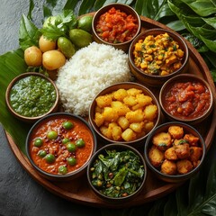 Vibrant Indian Thali Platter