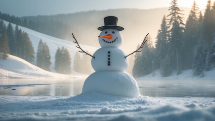 Obraz premium Snowman for the holiday season.