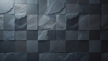 Slate tile ceramic, seamless texture square dark gray pattern for graphics.