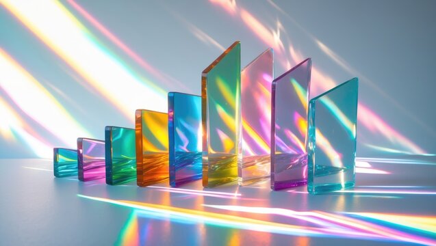 Glass, light reflection or refraction, abstract backdrop