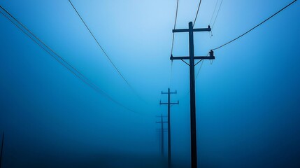 Ethereal Power Lines, A Fog-Shrouded Vision of Connectivity and Distance