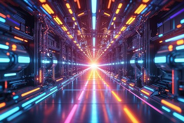 Luminous Abstract Technology Theme with Vibrant Spectrum and Modern Energy