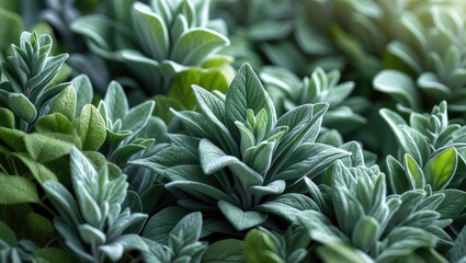 Obraz premium close up sage leaf herb abstract texture backdrop
