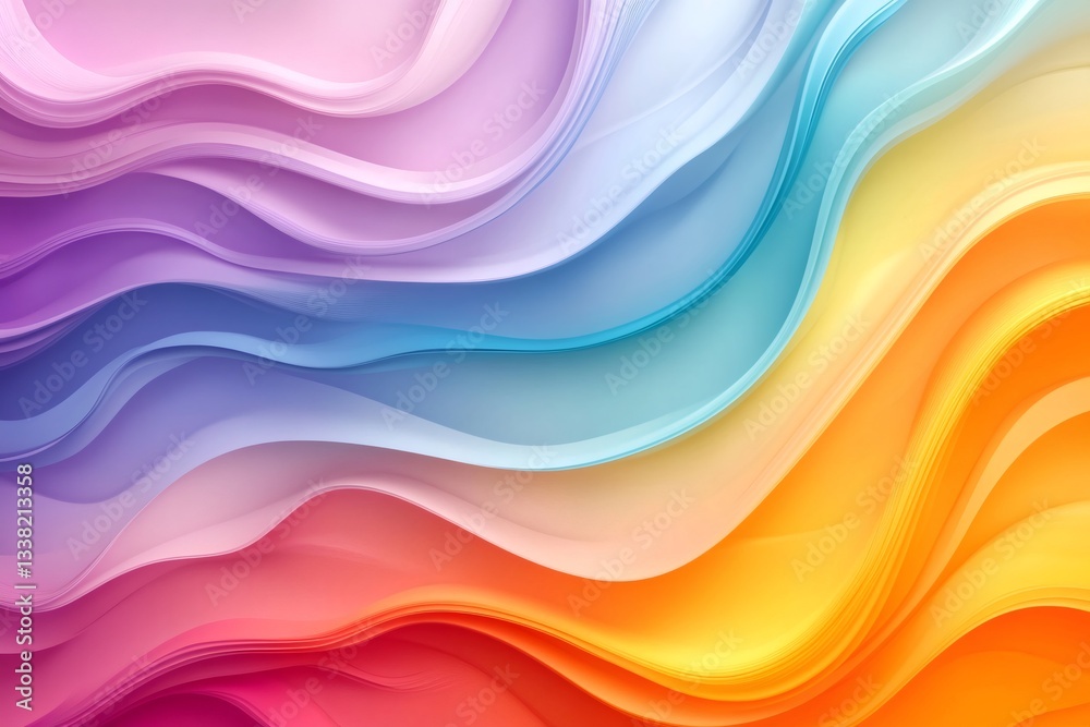 Aufkleber Colorful abstract waves flowing seamlessly creating dynamic background