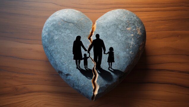 Children separated from their siblings because of their parents' divorce.
