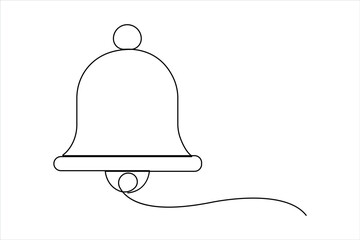 Bell continuous one line art drawing of vector. outline of Bell linear design illustration