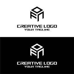 Naklejka premium creative letter logo fn design vector